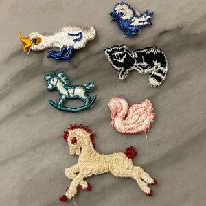 Vintage Colorful Embroidered Animal Patches for baby items mini sew appliqués